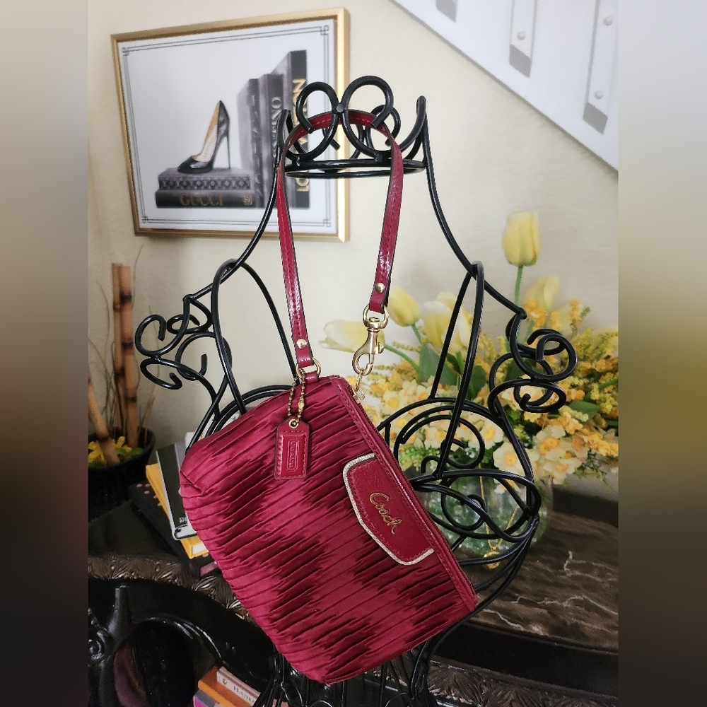 Coach Ashley Gathered Satin Wristlet 